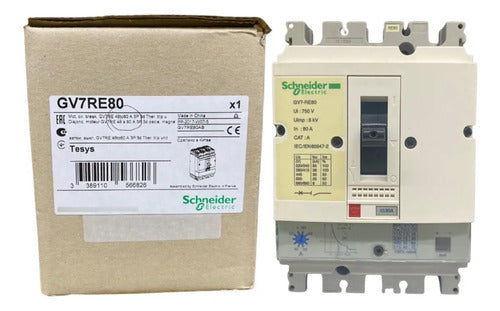 Disjuntor Tesys Gv7 48-80a 36ka Gv7re80 Schneider - 50 60 Hz