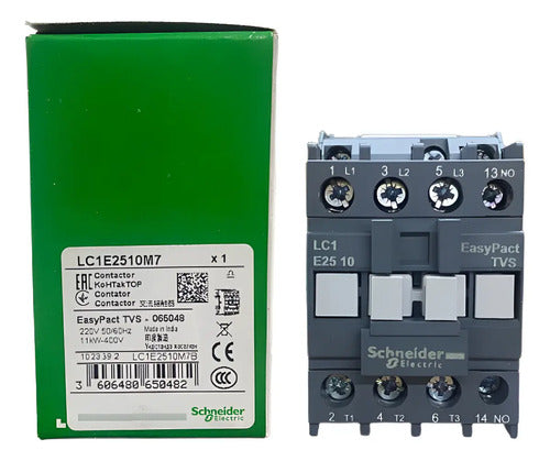 Contator 3p Easypact Tvs 25a 1na 220vca Lc1e2510m7 Schneider 220v