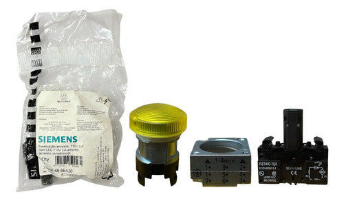 Kit Com 2: Sinaleiro Com Led 110vca Am 3sb3648-6ba30 Siemens Amarelo 110v