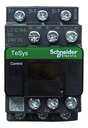 Contator Tripolar 18a 24vcc Ac-3 1na+1nf Lc1d186bd Schneider 24vcc