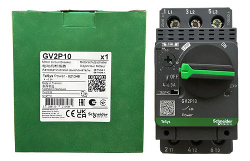 Disjuntor Motor 3p 4-6,3a Gv2p10 Schneider (linha Nova) 690v 50/60hz