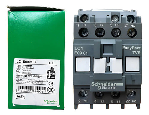 Contator 3p Easypact Tvs 9a 1nf 110vca Lc1e0901f7 Schneider 110v