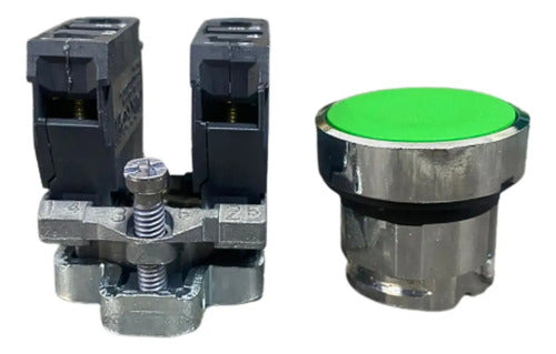 Botão Ø22mm Metálico Verde Na+nf Xb4ba35 Schneider Verde -