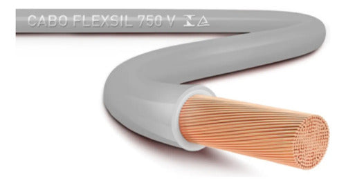 Cabo Flexível Sil Cinza 1 X 4 Mm² 100 Metros (100m) Flexsil Cinza