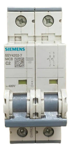 Disjuntor 5sy4202-7 400v 10ka 2p C2 2a Siemens