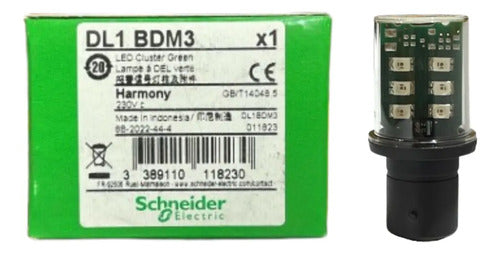 Lampada Led Para Base Ba15d 220v Verde Dl1bdm3 Schneider