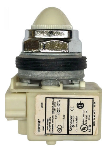 Sinaleiro 30mm Metálico 9001kp7w9 220/240vca Bc Schneider Branco 220/240 Vca
