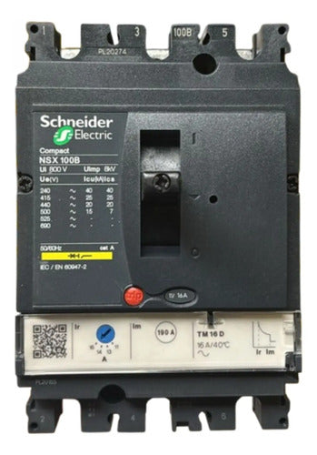 Disjuntor Tripolar 16a Nsx100b-tm16d Lv429547 Schneider