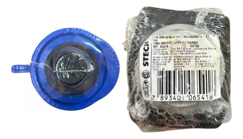 Kit Tomada N4249 + Plug N4279 32a 3p+t 200/250v Azul Steck Azul