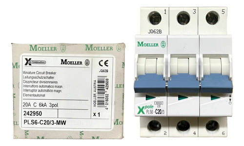 Kit Com 2: Disjuntor Tripolar Pls6-c20/3-mw 20a Moeller