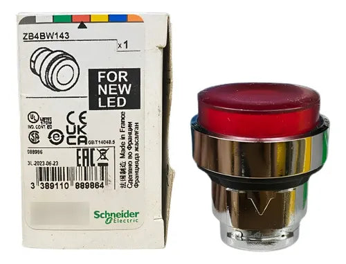 Cabeçote Para Botão Luminoso Ø22mm Vm Zb4bw143 Schneider Vermelho -