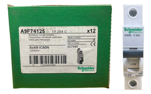 Disjuntor Acti9 Ic60n 1p 25a Curva C A9f74125 Schneider