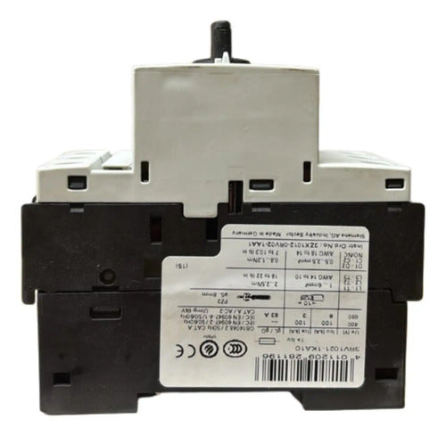 Disjuntor Motor 3rv1021-1ka10 9-12,5a Siemens - 50/60hz