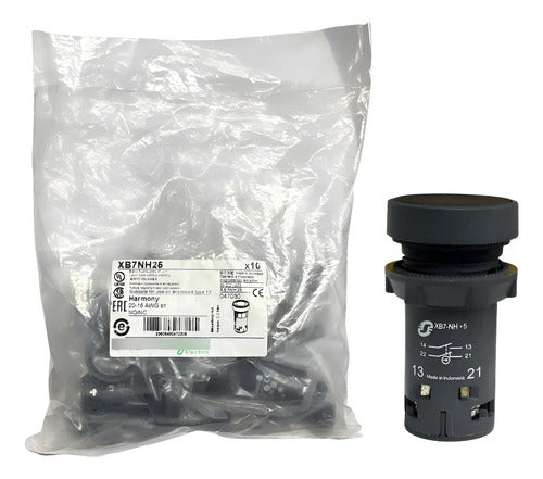 Botao 22mm Plastico Monobloco 1na+1nf Xb7nh25 Schneider Preto 0