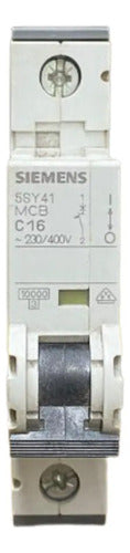 Disjuntor 5sy4116-7 230/400v 10ka 1p C16 16a Siemens