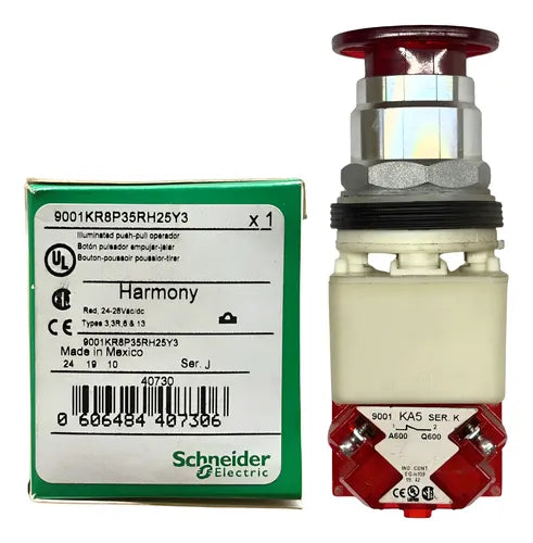 Botão Luminoso Vermelho 2nf 9001kr8p35rh25y3 Schneider Vermelho 2nf