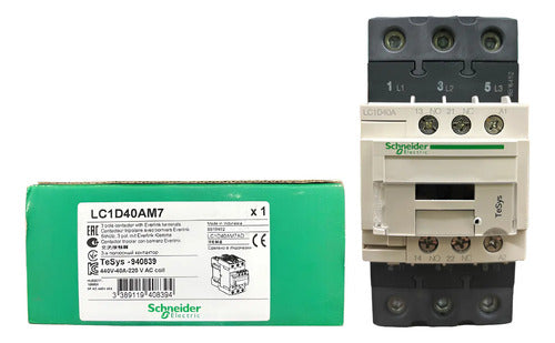 Contator 3p Tesys 40a 1na+1nf 220vca Lc1d40am7 Schneider 220v