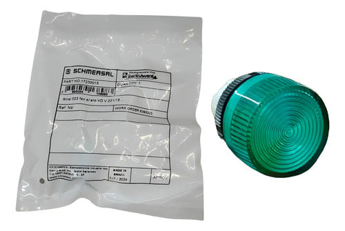 Kit Com 2: Botões Sinaleiros V221/15 22mm Verde Schmersal Verde Não Se Aplica