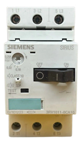 Disjuntor Motor 3rv1011-0ca10 0,18-0,25a Siemens - 50/60hz