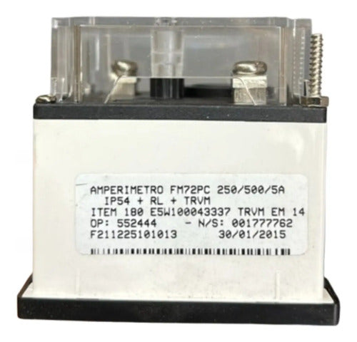 Amperímetro Fm72pc 250/500/5a Travamento Em 145a Ip54 Kron