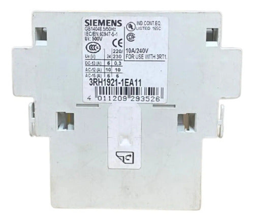Bloco De Contato Auxiliar 1na+1nf 3rh1921-1ea11 Siemens -