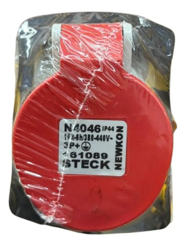 Kit Com 2: Tomada N4046 16a 3p+t 380/440v Vermelho Steck Vermelho