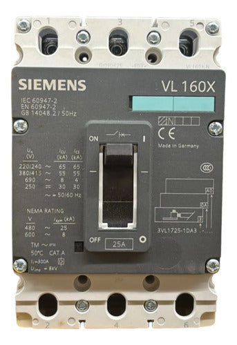 Disjuntor Tripolar 25a 3vl1725-1da33-0aa0 Siemens