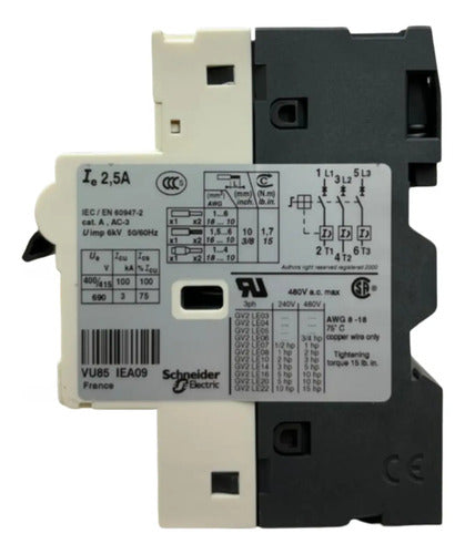 Disjuntor Motor Magnético 2,5a Gv2le07 Schneider