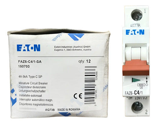 Kit Com 2: Disjuntor Unipolar Faz6-c4/1-sa 4a 6ka Eaton 6ka