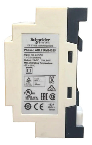 Fonte De Alimentação Chaveada 24v 2,5a Abl7rm24025 Schneider 24vcc
