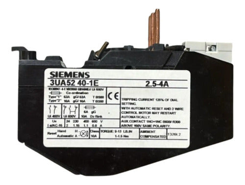 Relé De Sobrecarga 3ua5240-1e 2,5-4a Siemens