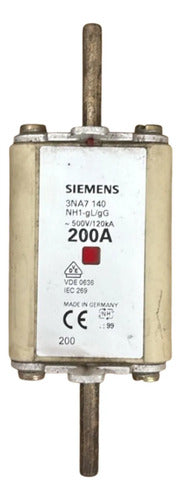 Kit Com 3: Fusível Nh01 Retardado 200a 500v 3na7140 Siemens 500v