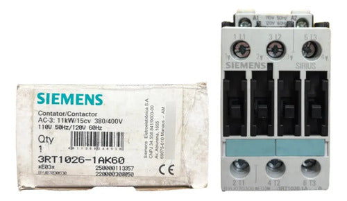 Contator Tripolar 120v 3rt1026-1ak60 Siemens 120v