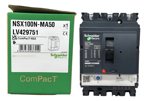 Disjuntor Tripolar 50a Nsx100n-ma50 Lv429751 Schneider