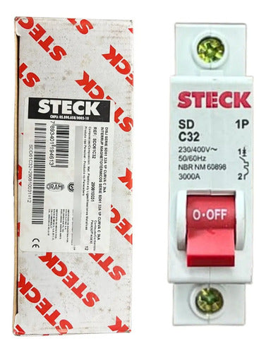 Kit Com 10: Disjuntor Unipolar Sdd61c32 32a Curva C Steck
