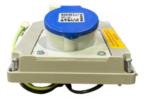 Tomada Emb 2p+t 16a 200/250 6h Azul Bq Ip44 S3046t Steck Azul
