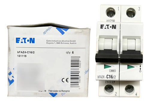 Disjuntor Bipolar Bfaz4-c16/2 16a 4,5ka Eaton