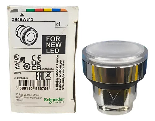 Cabeçote Para Botão Luminoso Ø22mm Branco Zb4bw313 Schneider Branco -