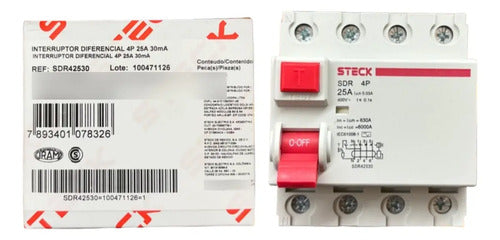 Interruptor Diferencial Sdr42530 4p 25a 30ma Steck