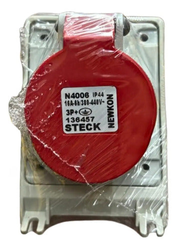 Kit Com 2: Tomada N4006 16a 3p+t 380/440v Vermelho Steck Vermelho