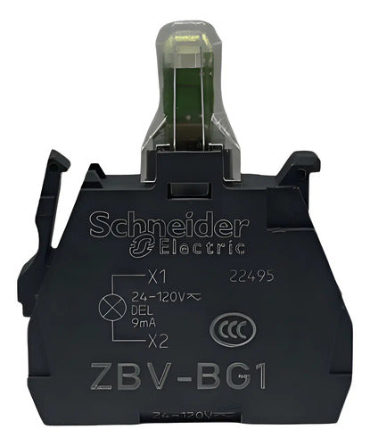 Bloco De Contato Luminoso Led Universal Bc Zbvbg1 Schneider Preto 24 A 120vca Cc