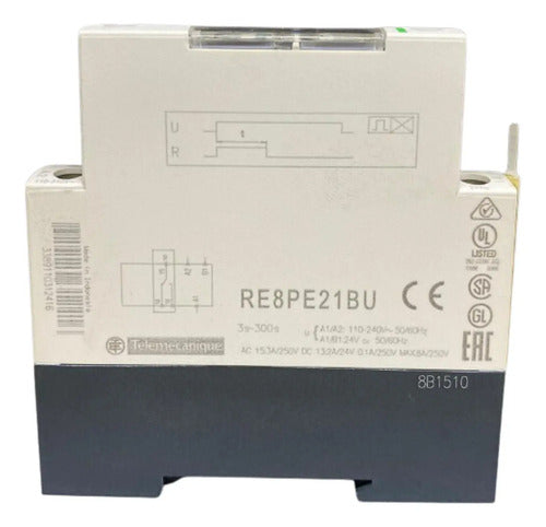 Rele Temporizador 24vca-110/240v 3-300s Re8pe21bu Schneider 110/240