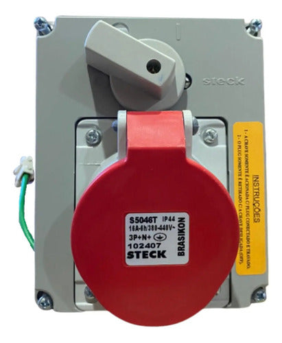 Tomada Emb 3p+n+t 16a 380/440v 6h Vm S5046t Steck Vermelho