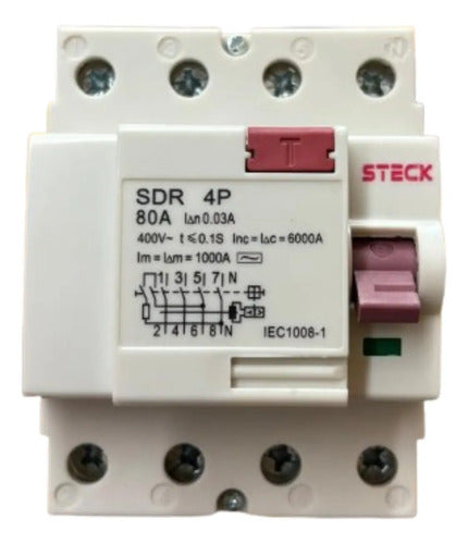 Interruptor Diferencial Sdr480003 4p 80a 30ma Steck