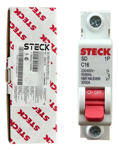 Kit Com 10: Disjuntor Unipolar Sdd61c16 16a Curva C Steck