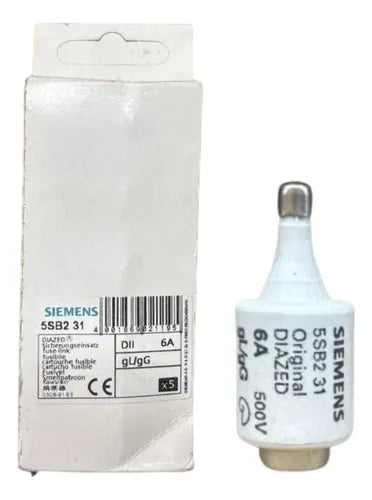 Kit Com 10: Fusivel Dz Retardado 6a 500v 5sb231 Siemens 500v
