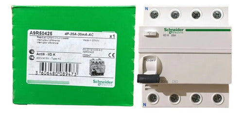 Interruptor Diferencial Residual 4p 25a A9r50425 Schneider