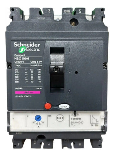Disjuntor Tripolar 80a Lv429671 Nsx100h-tm80d Schneider