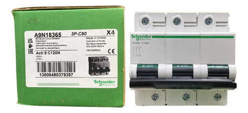 Disjuntor C120n 3p 80a Curva C 440v A9n18365 Schneider