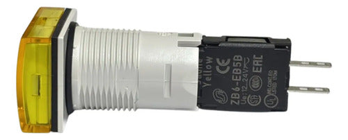 Sinalizador 16mm Retangular Led Amarelo Xb6dv5bb Schneider 12-24vca/cc